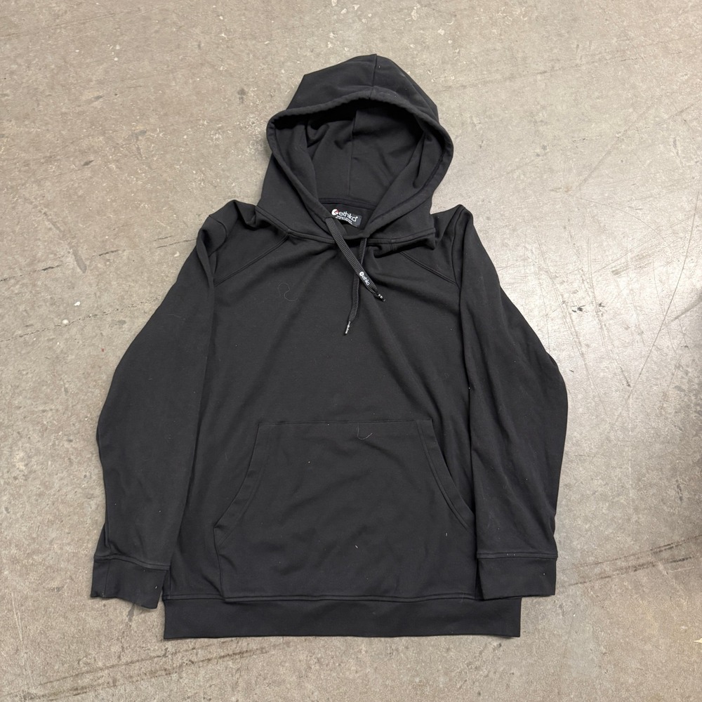 Ethika Mens Black Raglan Sleeve‎ Pullover Hoodie Sweatshirt Size Large